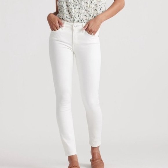 Lucky Brand Denim - Lucky Brand Brooke Ankle Skinny Jeans White Denim Mid Rise Size 10/30